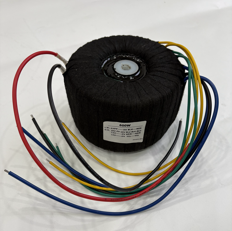 600W Pure Copper Black Clothes Toroidal Transformer Input: 0-230V Output: AC28-0-28V AC0-15V*2 for Amplifier