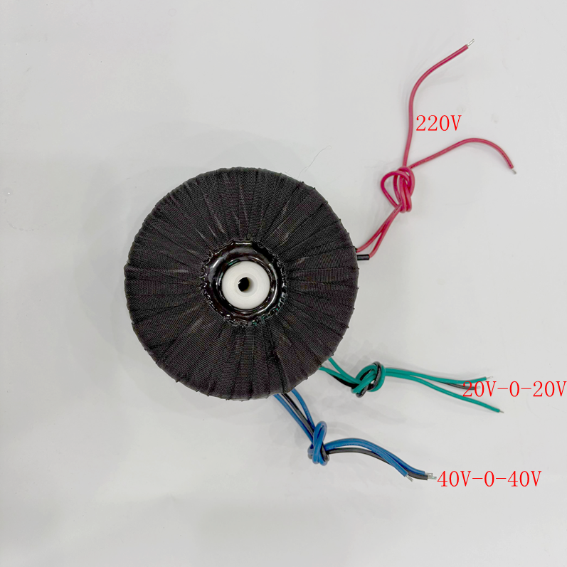 550W Pure Copper Black Clothes Toroidal Transformer Input: 0-220V Output: AC40-0-40V AC20-0-20V for Amplifier