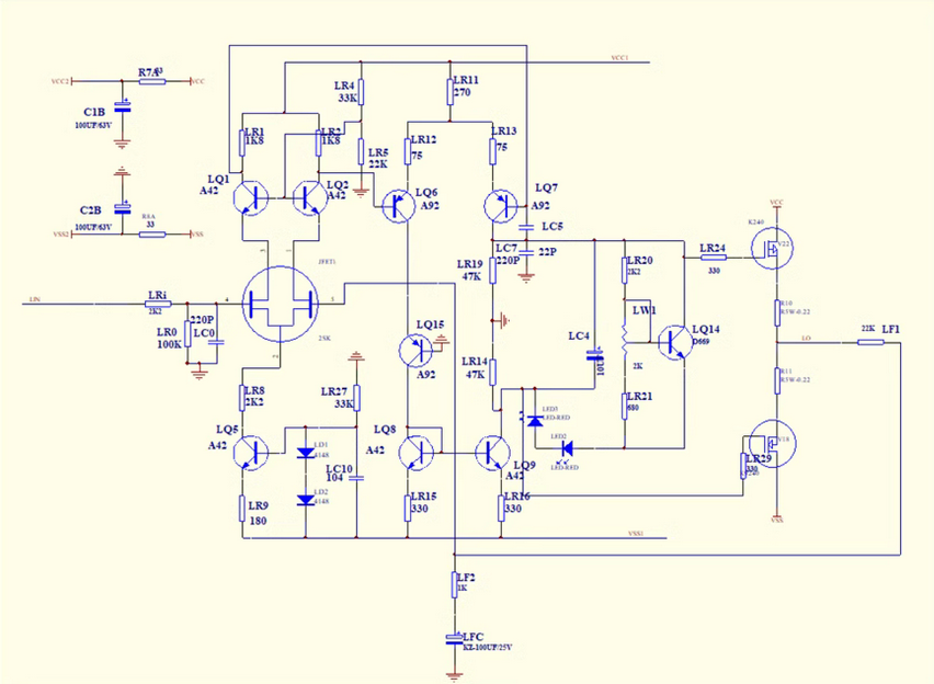 G100 Imitation of Switzerland HIFI Goldmund circuit amplifier board Input and output of field-effect transistor