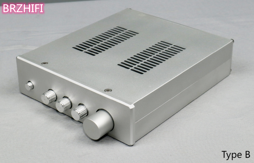 New silver full aluminum preamplifier chassis HIFI DIY CNC amplifier case Can install 3886 1875 circuit