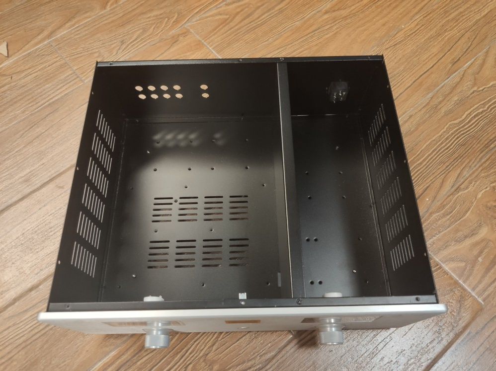 Tube preamplifier hifi diy chassis Aluminium panel + iron body case Can install CARY circuit with uv Level meter