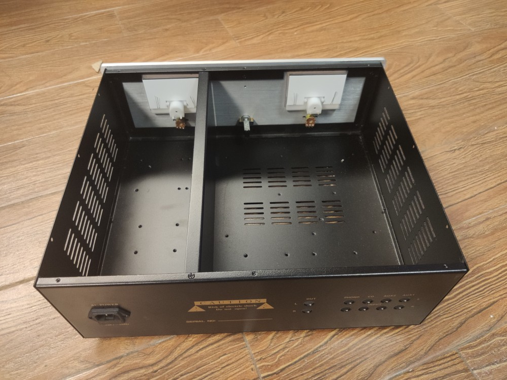 Tube preamplifier hifi diy chassis Aluminium panel + iron body case Can install CARY circuit with uv Level meter