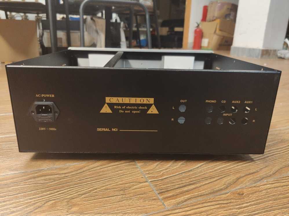 Tube preamplifier hifi diy chassis Aluminium panel + iron body case Can install CARY circuit with uv Level meter