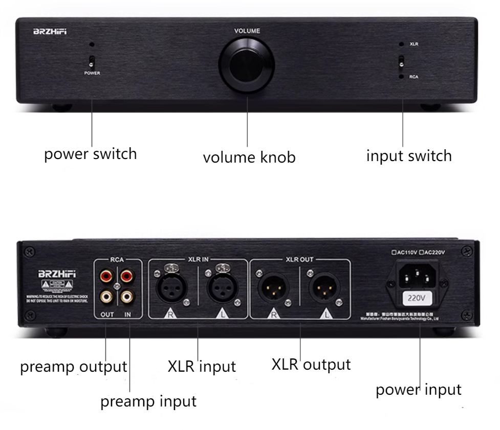 Classic SRPP circuit hifi stereo tube preamplifier with true balanced output