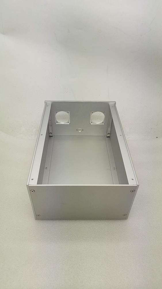 Dual VU meter Full Aluminum power amplifier Box Enclosure AMP Case DIY silver 216*136*308mm Jing Yi