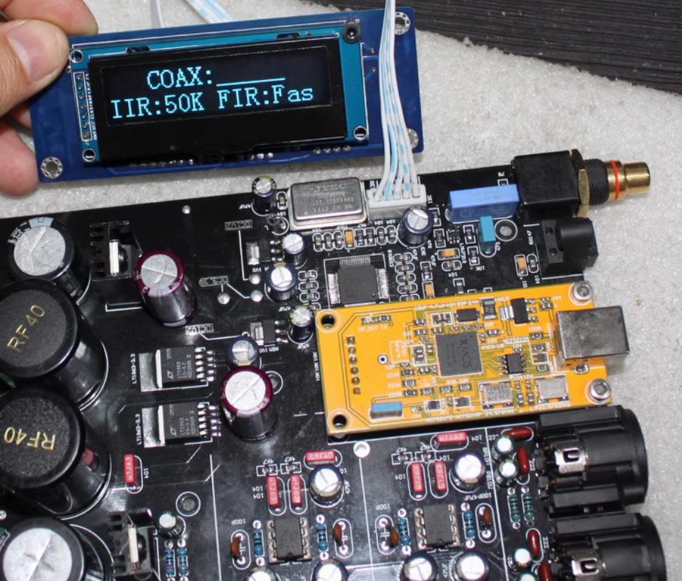 Remote control ES9018 LED  OLE Display Luxury DAC Decoder Board support Balanced RCA output 192K/32bit, I2S/DSD/SPDF input