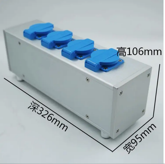 HIFI aluminum EU socket power filter chassis amplifier housing DIY 2 bit 4 bit 6 bit holes for choose