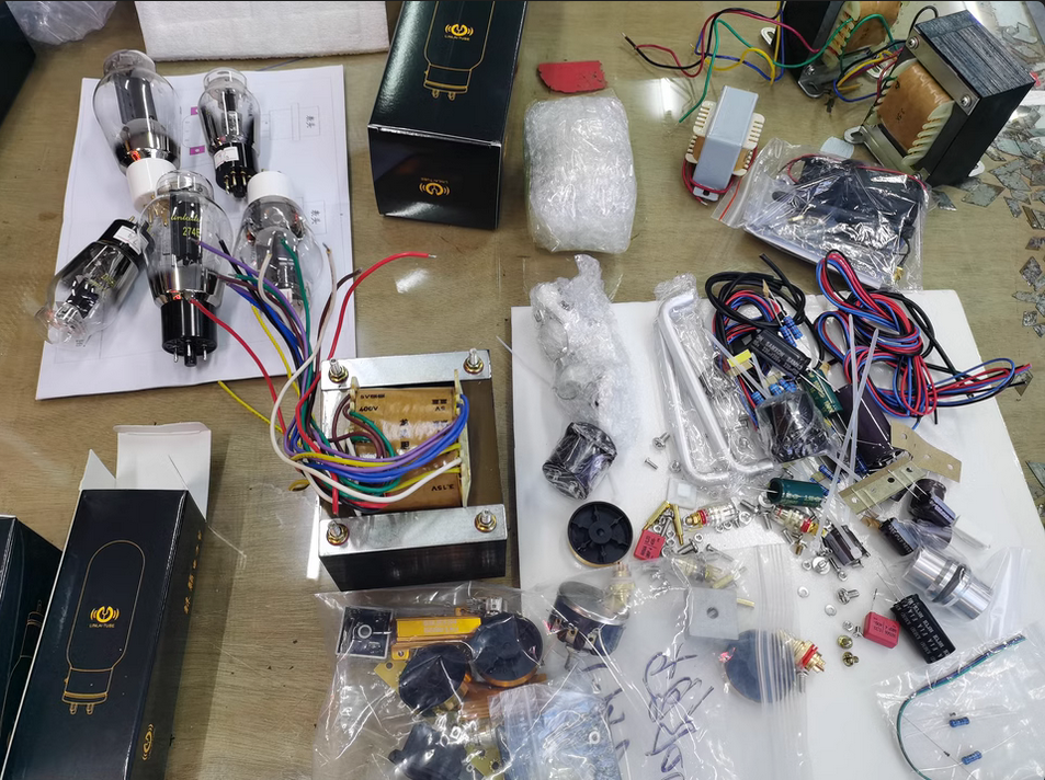 luxury Sparta 6SN7 300B  K1 high-end electronic tube gall machine power amplifier Kit with vu meter shown