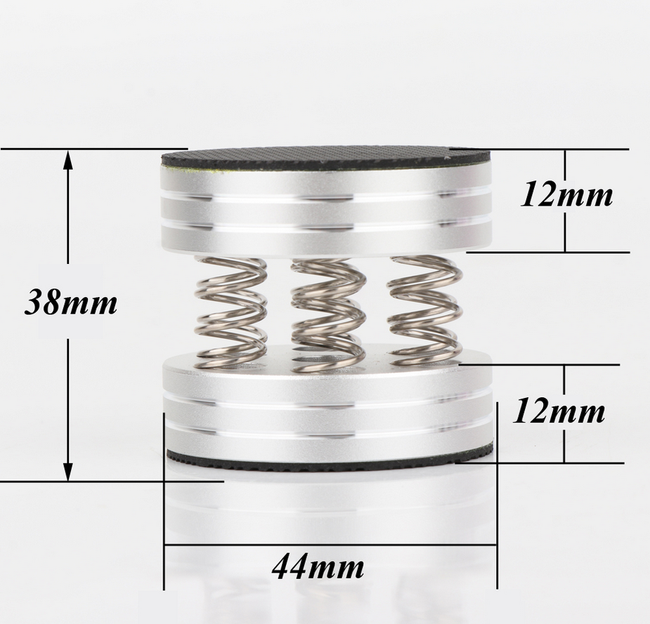 4 pcs Diameter 44MM Height 38mm High attenuation vibration aluminum alloy spring integrated HIFI audio amplifier suspension foot