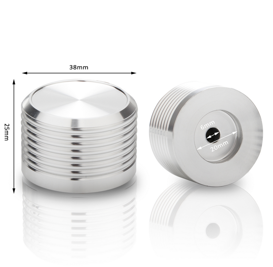 1 pcs Diameter 39MM Height 25mm Solid aluminum volume potentiometer knob with spiral pattern