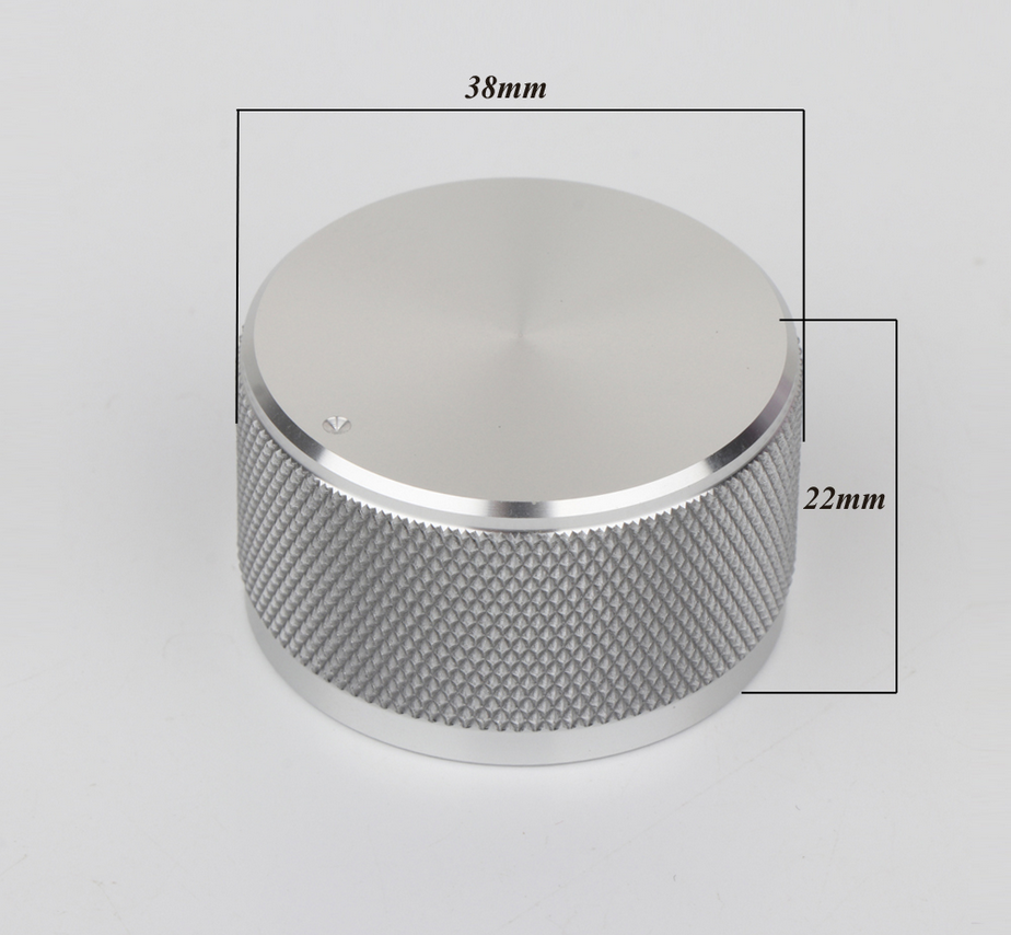 1 pcs Diameter 38MM Height 22mm Solid aluminum volume potentiometer Knurled knob