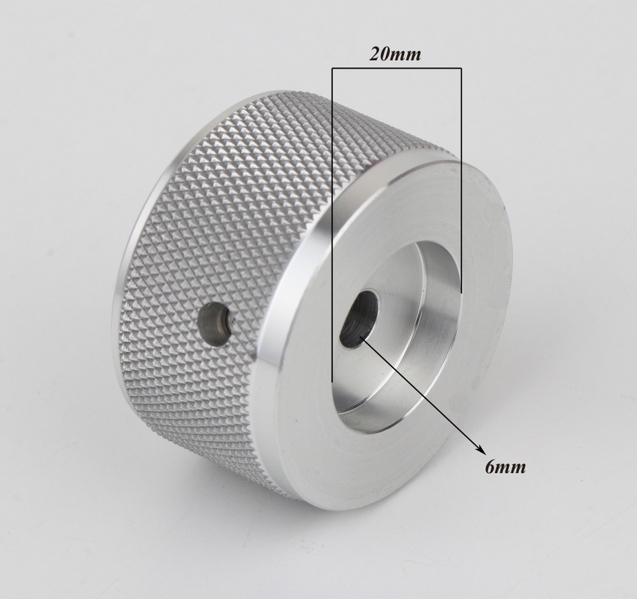 1 pcs Diameter 38MM Height 22mm Solid aluminum volume potentiometer Knurled knob