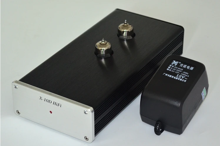 X-10D 2.0 original circuit HiFi 6N11 tube buffer audio signal tube preamplifier With AC12V power adapter