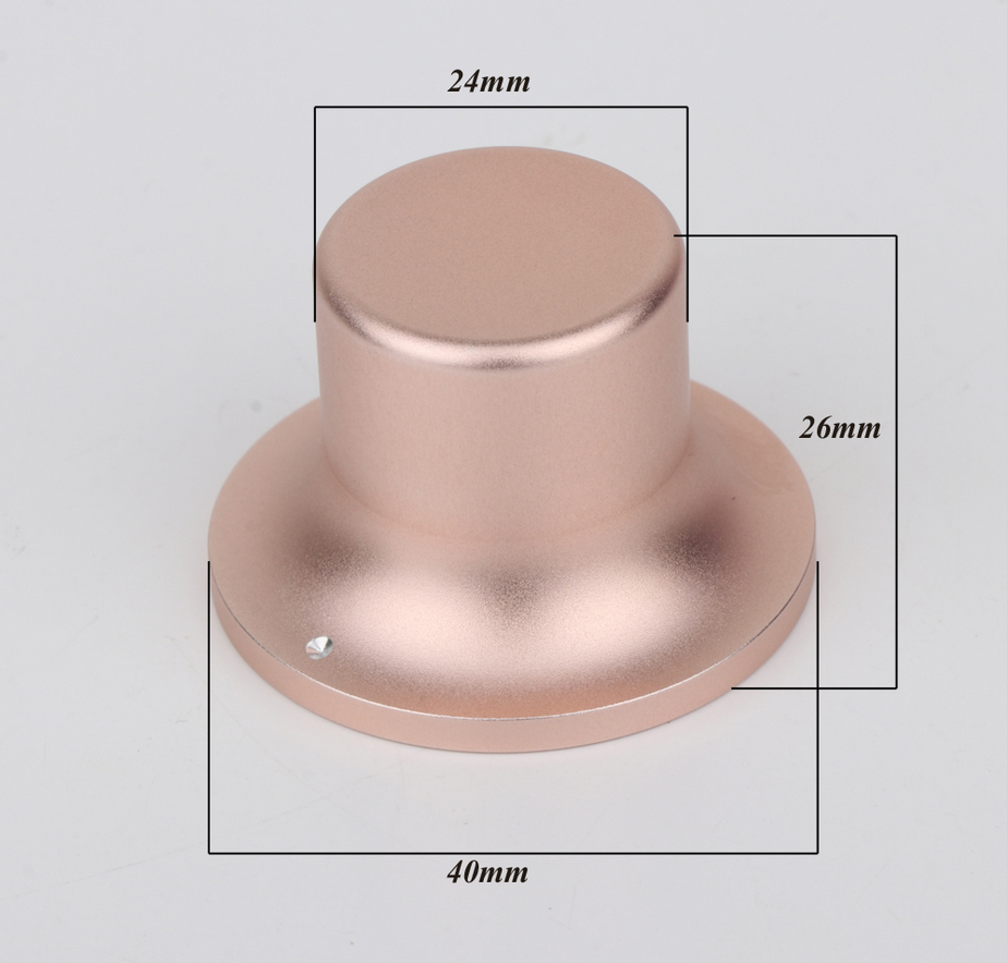 1 pcs Diameter 40MM Height 26mm Horn shaped aluminum volume potentiometer knob