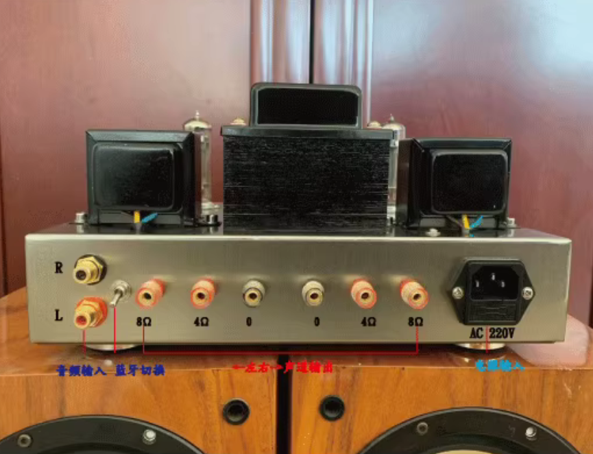 6C19 electronic tube power amplifier silver wire manual scaffolding, full sound like 300B Input sensitivity: 500mV--2000mV