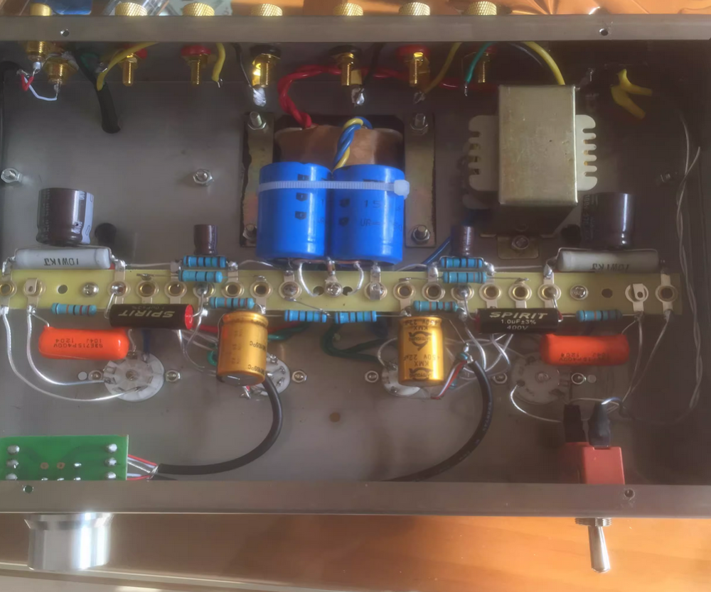 6C19 electronic tube power amplifier silver wire manual scaffolding, full sound like 300B Input sensitivity: 500mV--2000mV