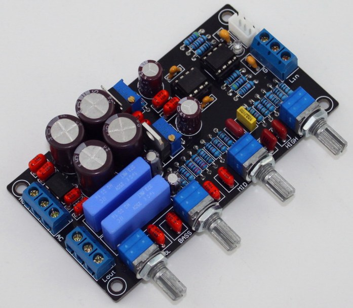 NE5532 tone preamp board high/medium/ and low adjustment