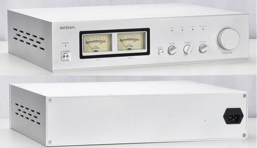 Big space Full Aluminum electronic tube amplifier enclosure 4310 vu meter shown preamplifier chassis with Volume knob