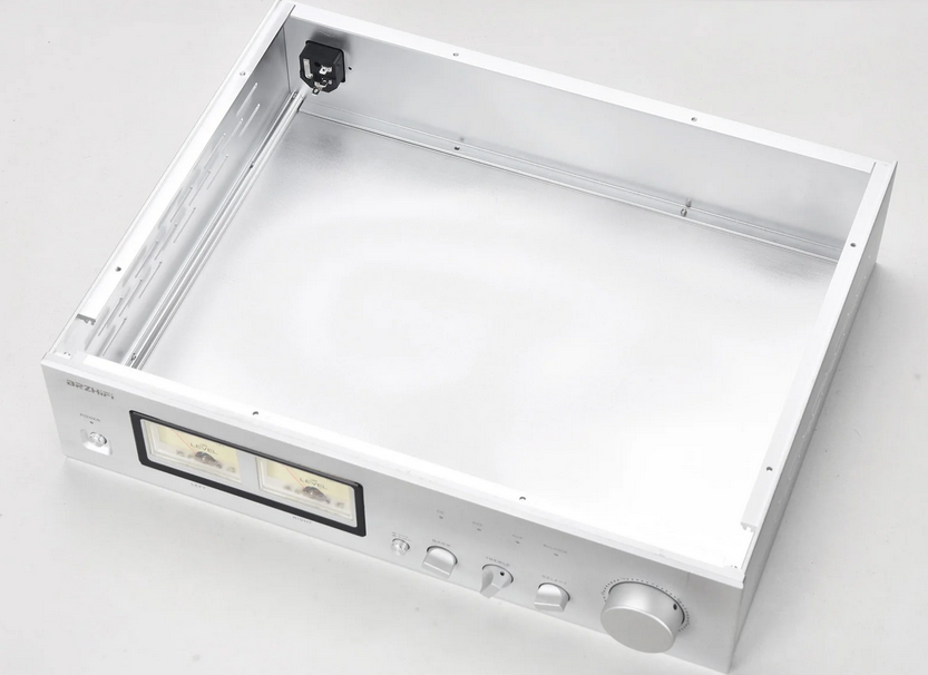 Big space Full Aluminum electronic tube amplifier enclosure 4310 vu meter shown preamplifier chassis with Volume knob