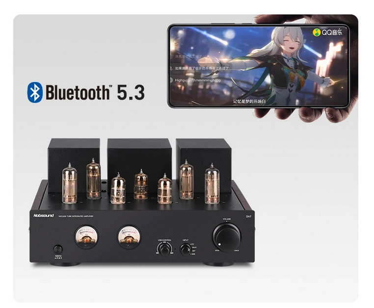 Amplificateur HiFi Bluetooth 5.0 Nobsound Tube 160W X2 - DAC USB APTX-HD Audio Stéréo Premium
