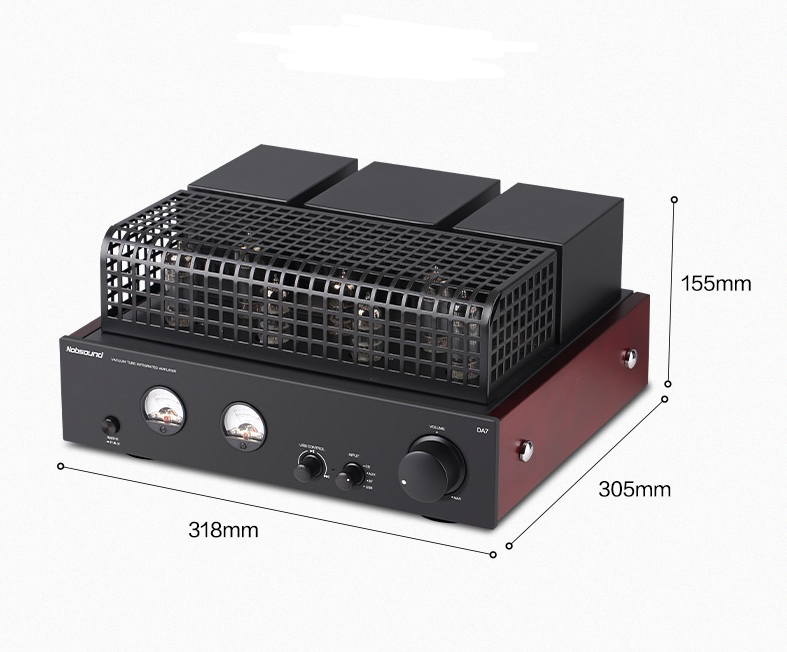 Nobsound DA7 Bluetooth HiFi stereo 12W*2 tube amplifier with 6P1+6N1