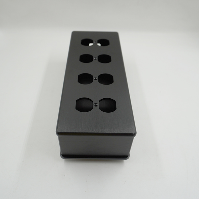 3206 black full aluminum American standard power socket chassis HIFI DIY PSU case 8-bit American standard socket