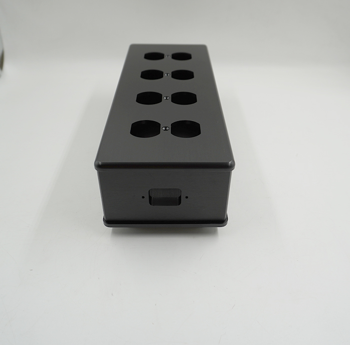 3206 black full aluminum American standard power socket chassis HIFI DIY PSU case 8-bit American standard socket