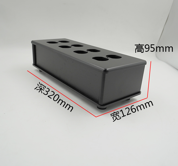 3206 black full aluminum American standard power socket chassis HIFI DIY PSU case 8-bit American standard socket