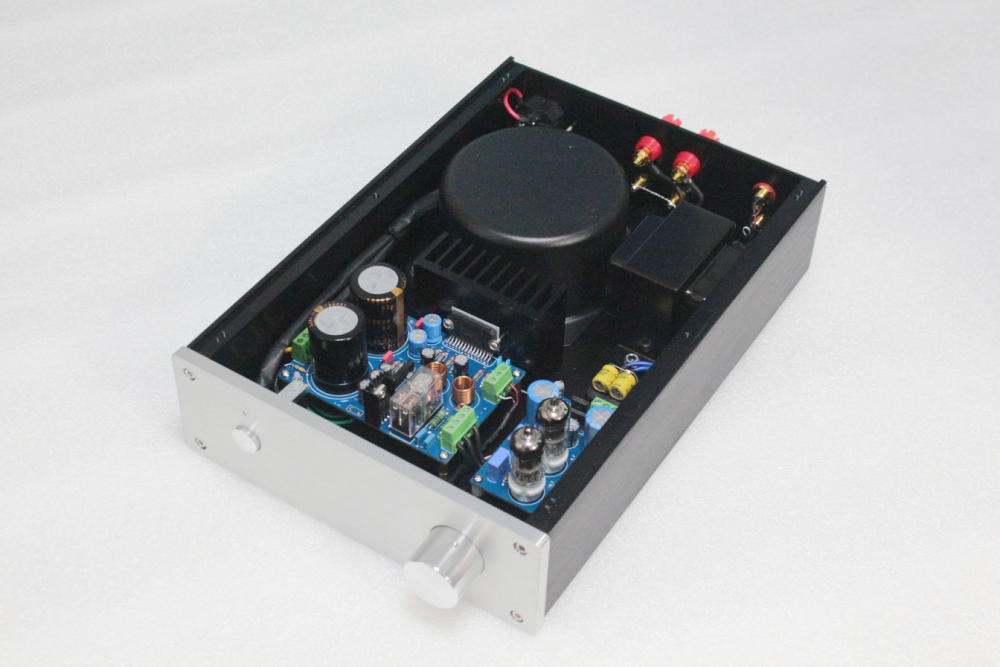 Finished L4780 HIFI DIY stereo 60W*2 power amplifier combiner with 6J1 electronic tube preamp