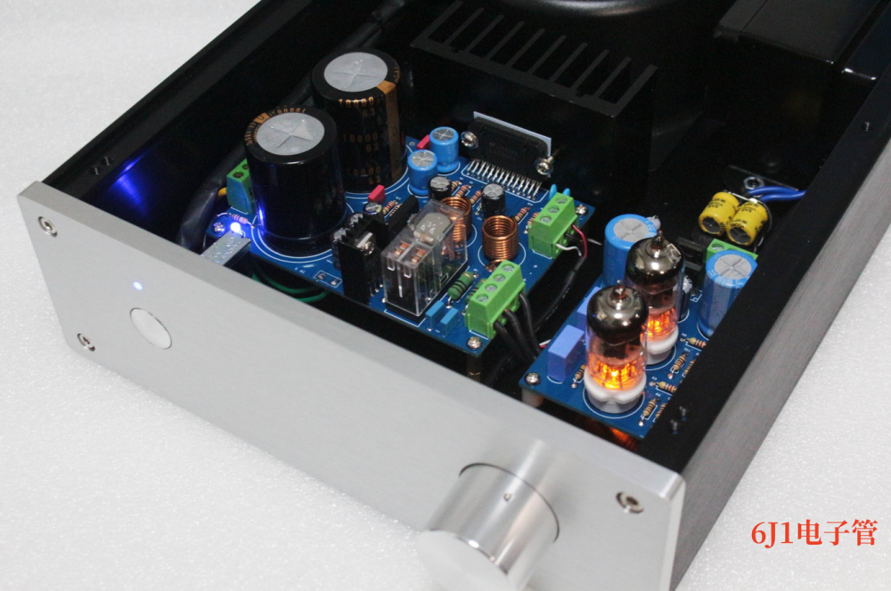 Finished L4780 HIFI DIY stereo 60W*2 power amplifier combiner with 6J1 electronic tube preamp