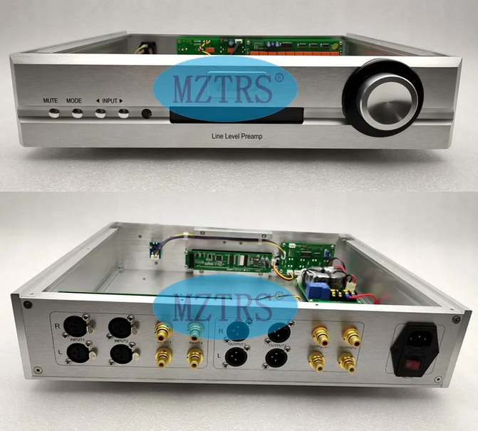 full Aluminum PASS preamplifier Chassis Fever Remote Volume Control Board Passive Front-end RCA Balanced XLR VFD Display