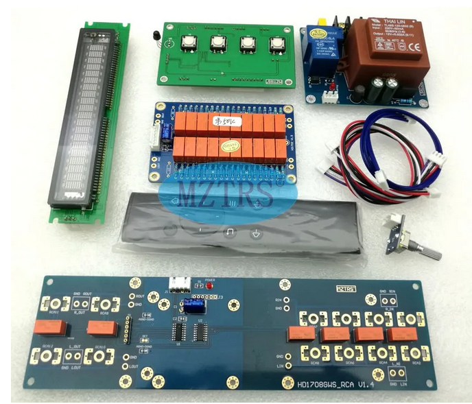 full Aluminum PASS preamplifier Chassis Fever Remote Volume Control Board Passive Front-end RCA Balanced XLR VFD Display