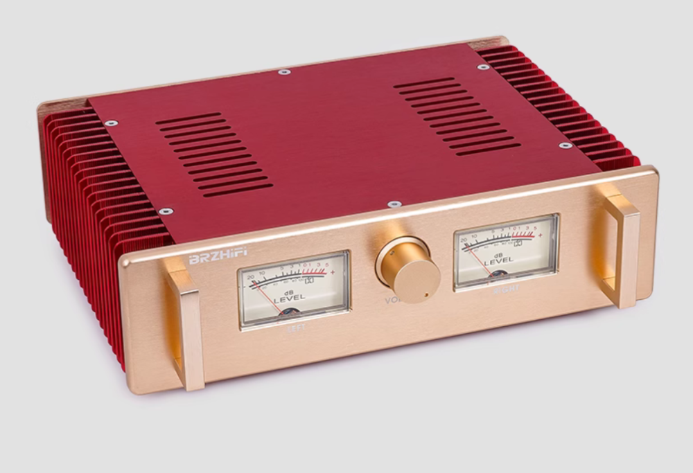 A100 HOOD1969 15W*2 Class A Power Amplifier Golden HIFI transistor  Audiophile Stereo Sound Speaker Home Amp