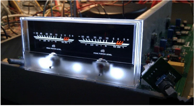 1 pcs Double Pointer VU Meter Stereo Audio Amplifier Board DB Sound Level Indicator Adjustable Backlight With Driver