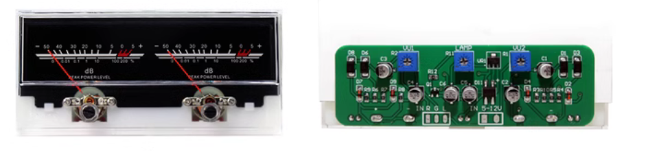 1 pcs Double Pointer VU Meter Stereo Audio Amplifier Board DB Sound Level Indicator Adjustable Backlight With Driver