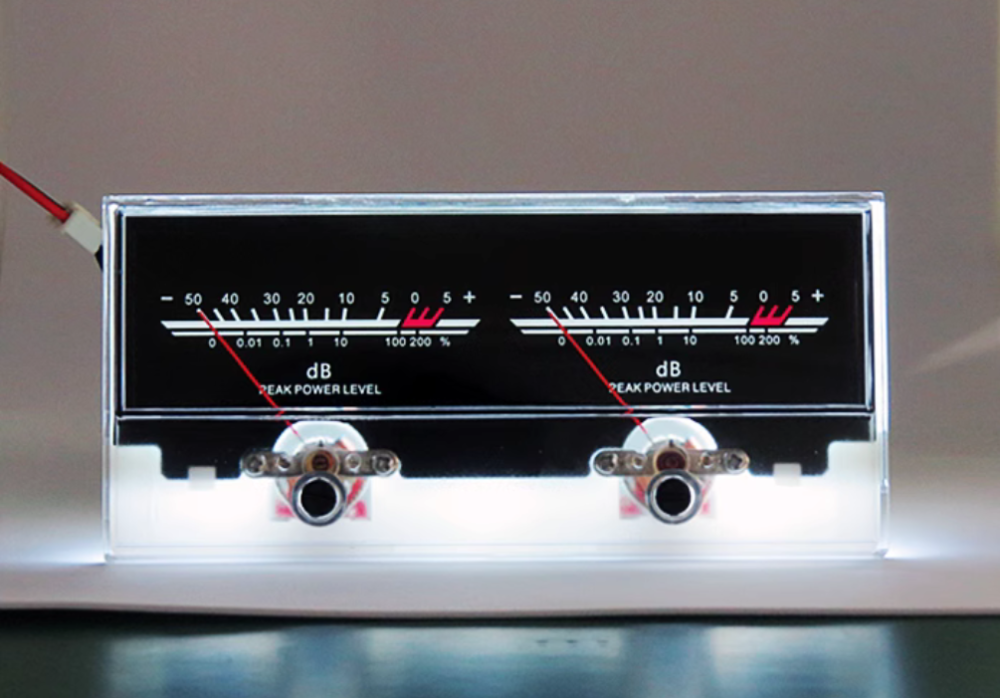 1 pcs Double Pointer VU Meter Stereo Audio Amplifier Board DB Sound Level Indicator Adjustable Backlight With Driver