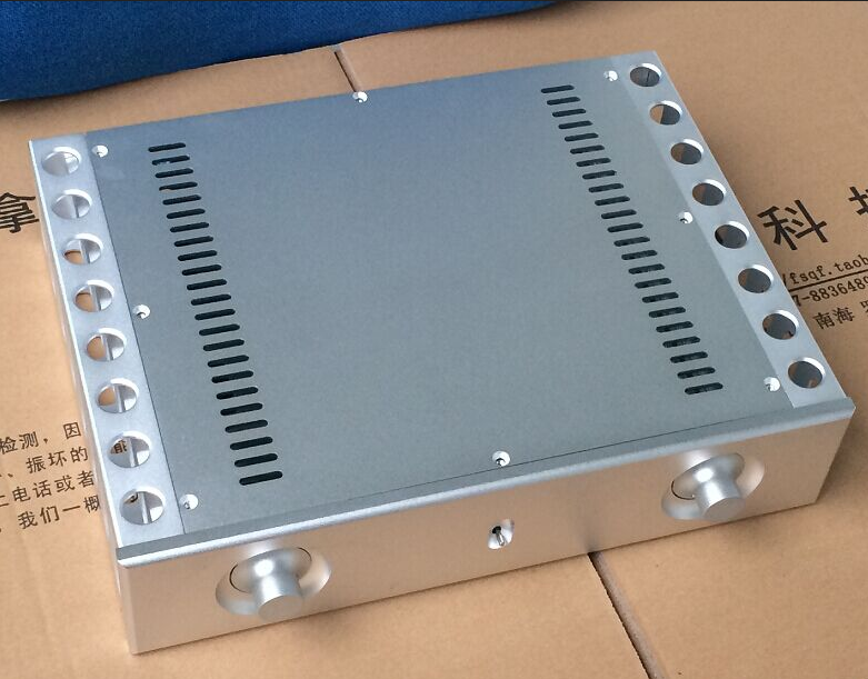 BZ3608C silver full aluminum HIFI DIY audio amplifier chassis preamp case with heatsink