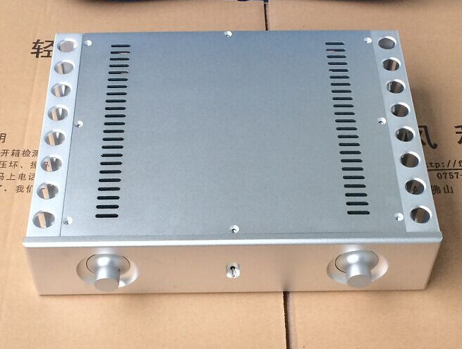 BZ3608C silver full aluminum HIFI DIY audio amplifier chassis preamp case with heatsink