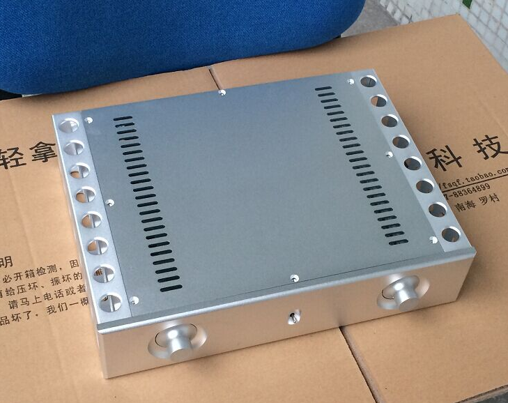 BZ3608C silver full aluminum HIFI DIY audio amplifier chassis preamp case with heatsink