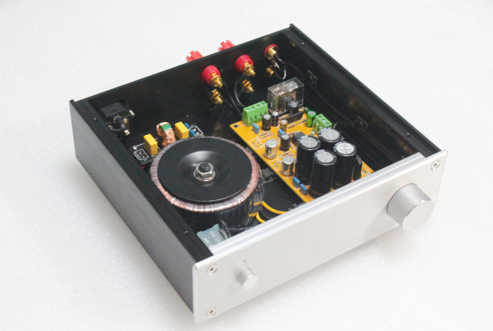 Finished TDA2050 HIFI stereo 30w+30w desktop amplifier with preamp 5532 Operational amplifier