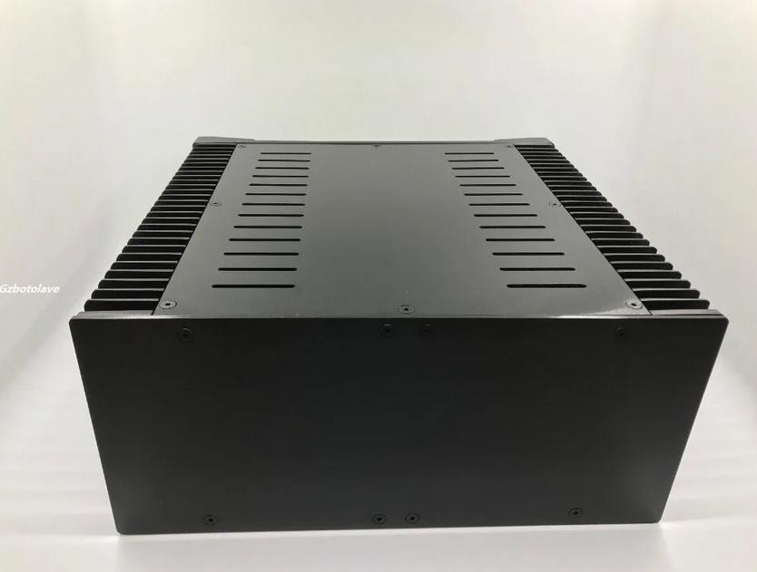 NEW black aluminum class A large space amplifier chassis home audio amplifier DIY case with heatsink  430*150*326MM