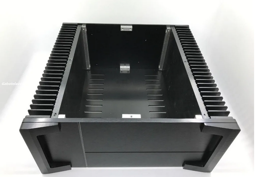 NEW black aluminum class A large space amplifier chassis home audio amplifier DIY case with heatsink  430*150*326MM