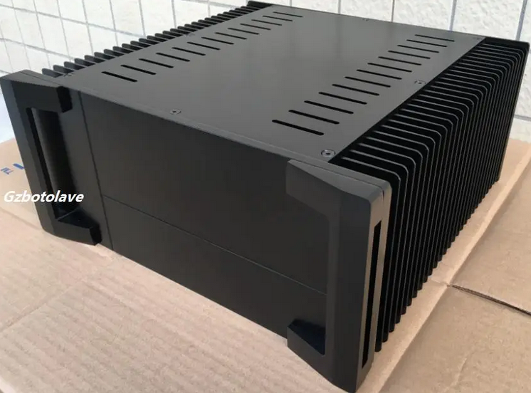 NEW black aluminum class A large space amplifier chassis home audio amplifier DIY case with heatsink  430*150*326MM