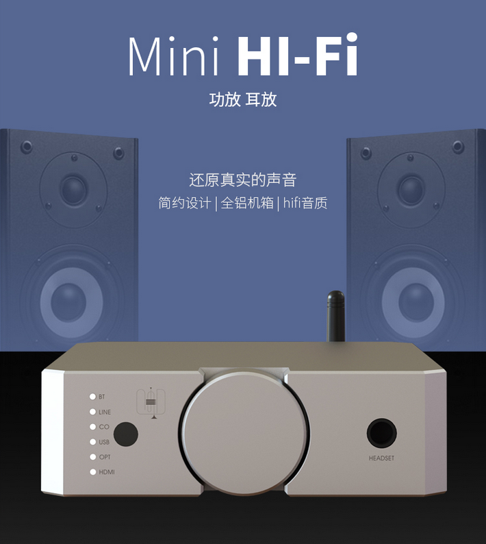 Upgraded Version AMP25 HiFi Bluetooth 5.0 Audio Power Amplifier Stereo Headphone Amp MOSFET 100W x2/With Remote Control