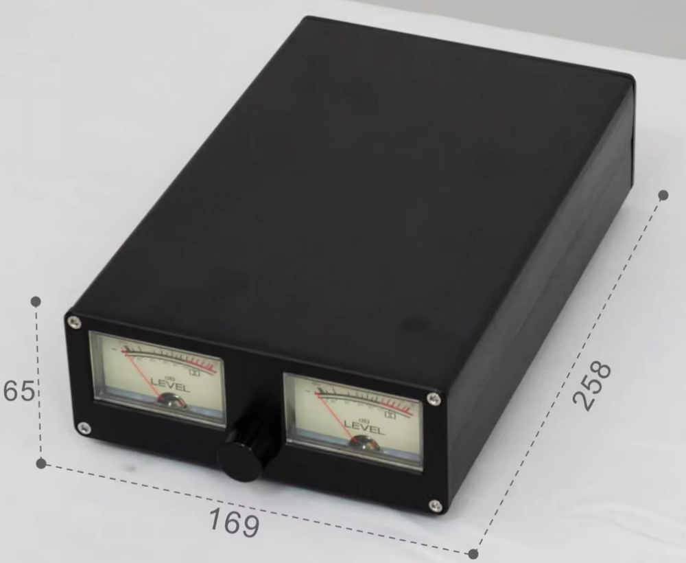 Manufacturer direct sales retro dual VU meter aluminum chassis black HIFI DIY preamp case