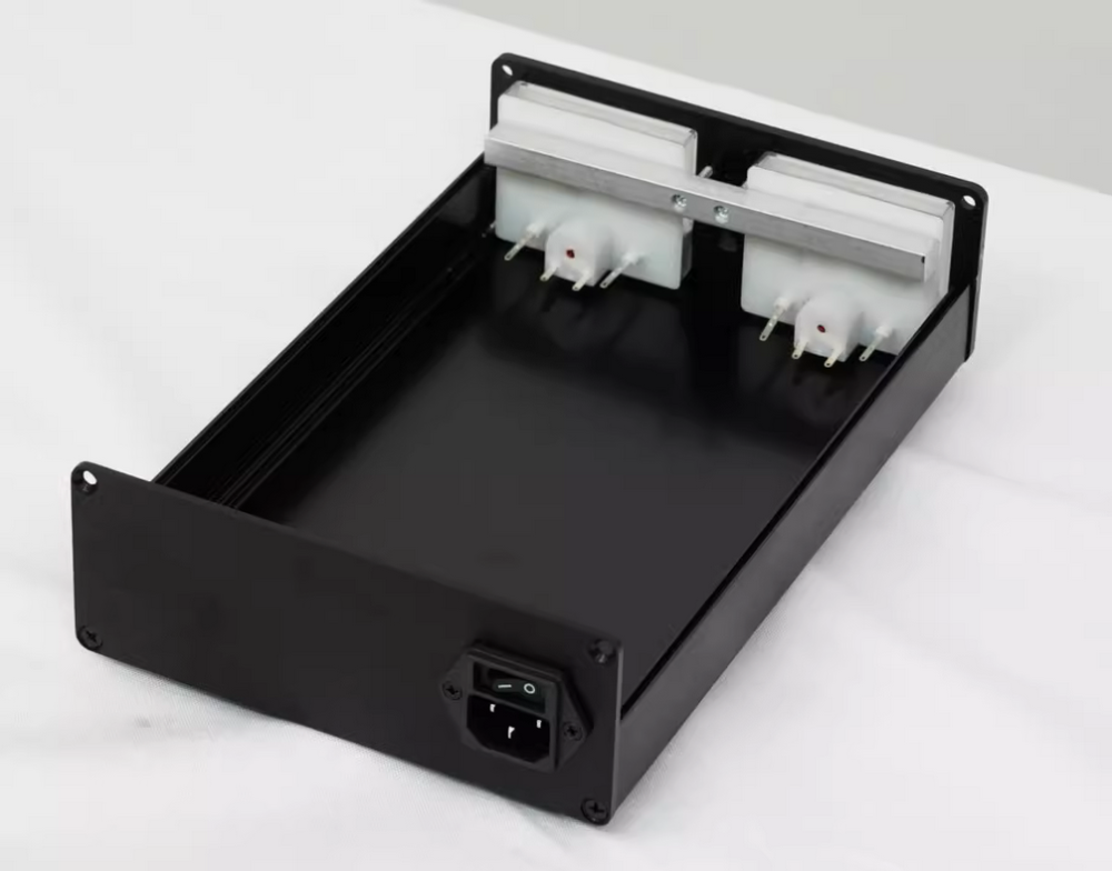 Manufacturer direct sales retro dual VU meter aluminum chassis black HIFI DIY preamp case