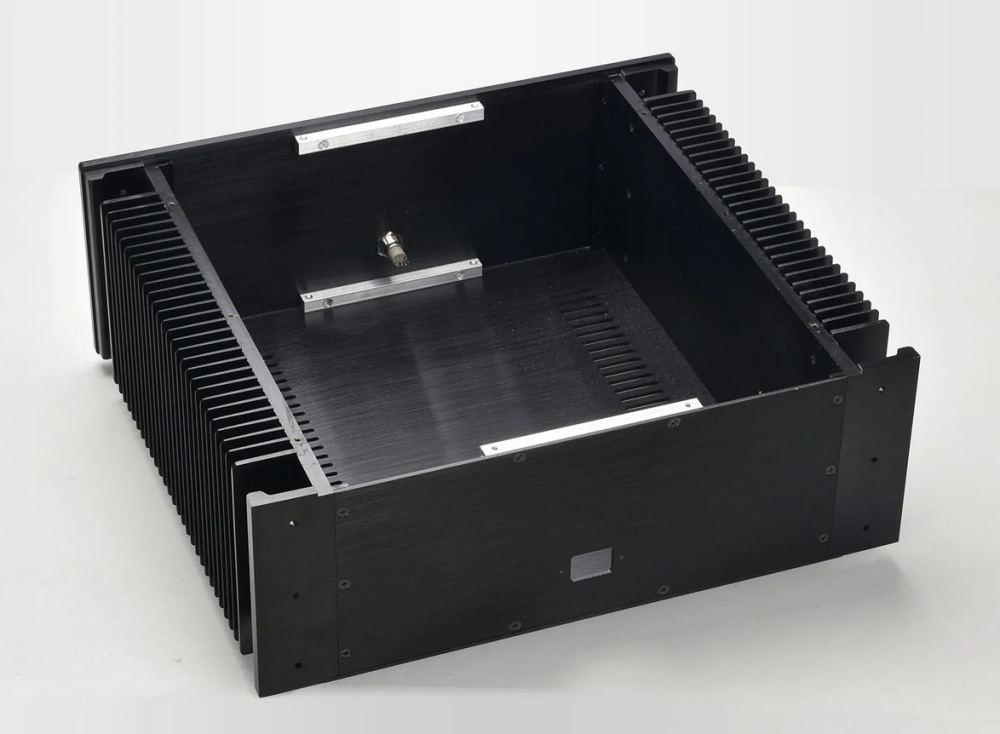 Black All aluminum class A post amplifier chassis / AMP Enclosure /DIY box with power switch 4315