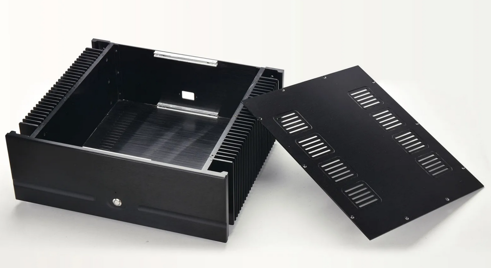 Black All aluminum class A post amplifier chassis / AMP Enclosure /DIY box with power switch 4315