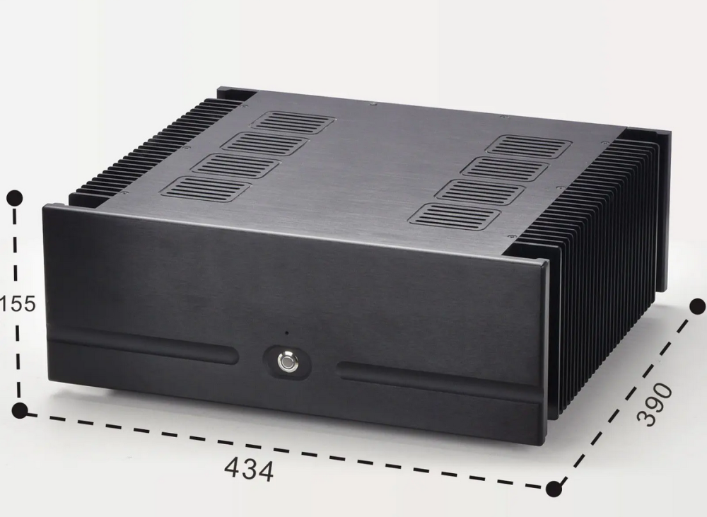 Black All aluminum class A post amplifier chassis / AMP Enclosure /DIY box with power switch 4315