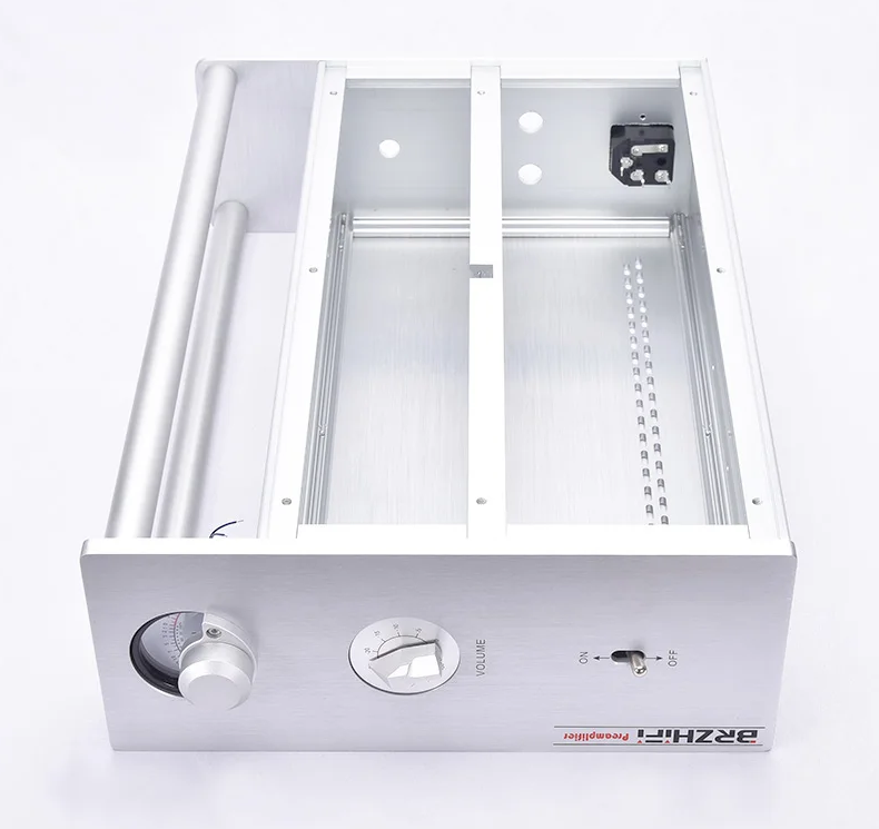 1pcs Aluminum 300B Pumpkin Split amplifier Chassis VU meters Head Enclosure DIY box Luxury Amplifier Chassis